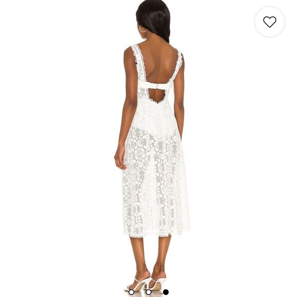 For Love And Lemons Nadine White Lace MIDI Dress size 4 - Picture 3 of 15